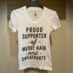 American Apparel White Tee with Black  Text